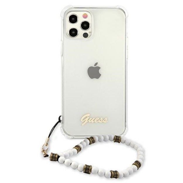 Guess GUHCP12MKPSWH iPhone 12/12 Pro 6.1&quot  Transparent Hardcase White Pearl 9