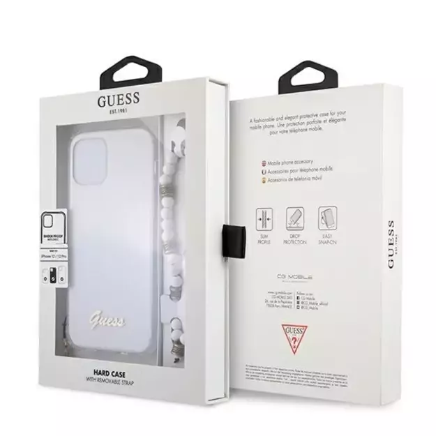 Guess GUHCP12MKPSWH iPhone 12/12 Pro 6.1&quot  Transparent Hardcase White Pearl 7