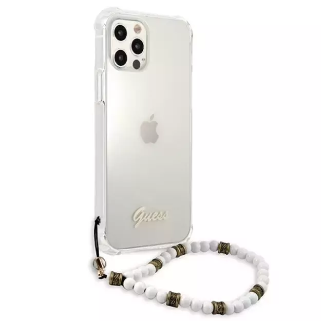 Guess GUHCP12MKPSWH iPhone 12/12 Pro 6.1&quot  Transparent Hardcase White Pearl 3