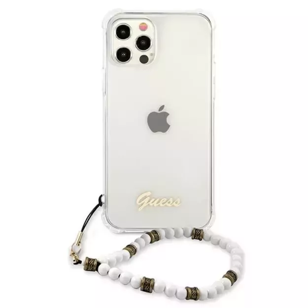 Guess GUHCP12MKPSWH iPhone 12/12 Pro 6.1&quot  Transparent Hardcase White Pearl 2
