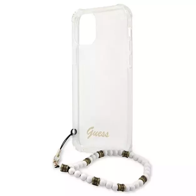 Guess GUHCP12MKPSWH iPhone 12/12 Pro 6.1&quot  Transparent Hardcase White Pearl 5