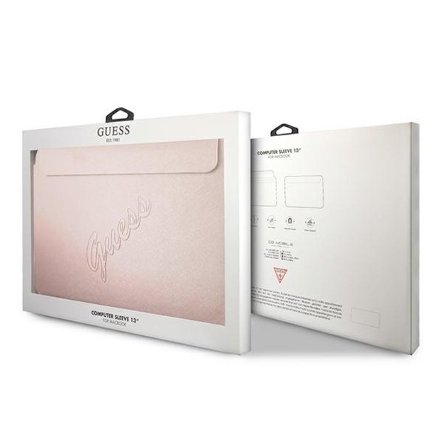 Guess Saffiano Script cover for a 13&quot  laptop - pink 2