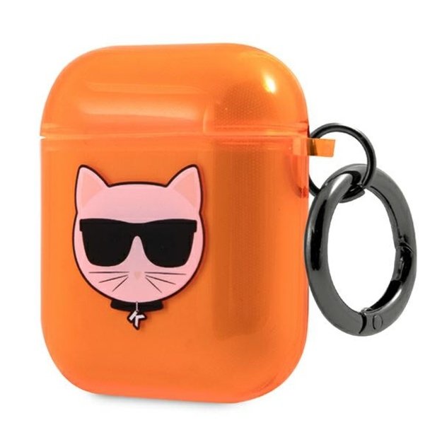 Karl Lagerfeld KLA2UCHFO AirPods cover pomarańczowy/orange Choupette 2