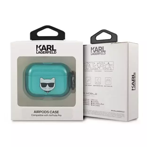 Karl Lagerfeld KLAPUCHFL AirPods Pro cover niebieski/blue Choupette 2