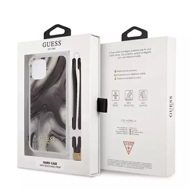 Guess GUHCP12SKSMAGR iPhone 12 mini 5.4&quot  grey/grey hardcase Marble Collection 14