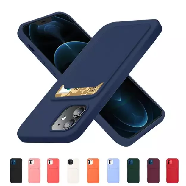 Card Case Silicone Wallet Wallet with Card Slot Documents for iPhone 12 Pro Max Orange 10