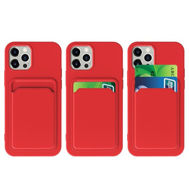 Card Case Silicone Wallet Wallet with Card Slot Documents for iPhone 12 Pro Max Orange 17