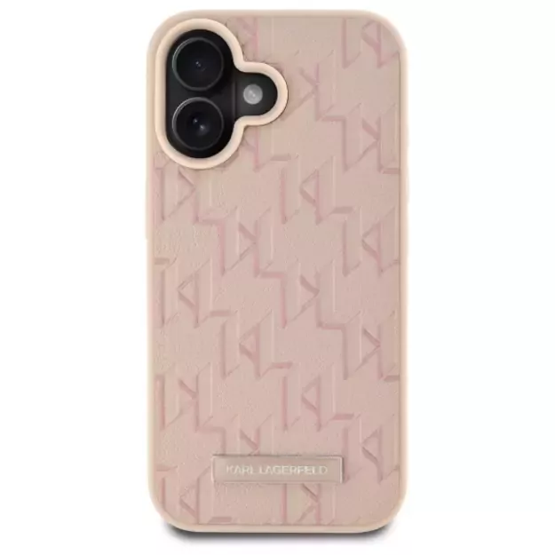 Karl Lagerfeld Hot Stamp Magsafe iPhone 16 Case - Pink 3