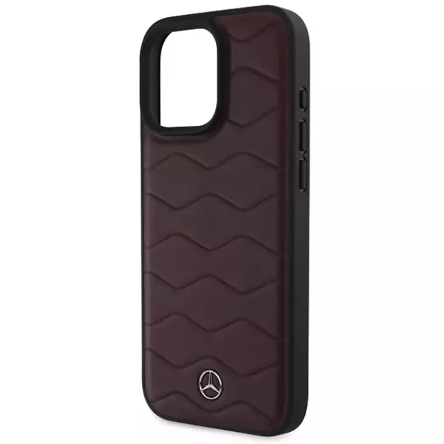 Mercedes MB Waves Leather Case for iPhone 16 Pro Max - Red 6