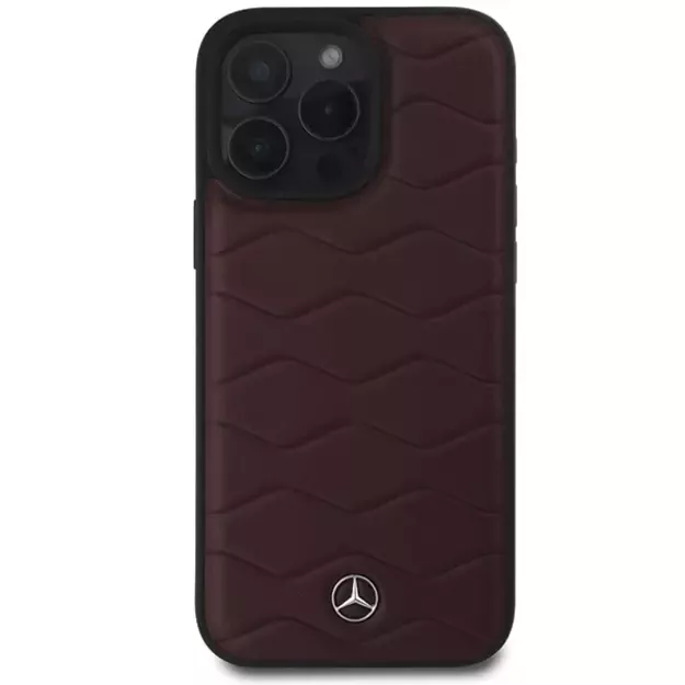 Mercedes MB Waves Leather Case for iPhone 16 Pro Max - Red 3