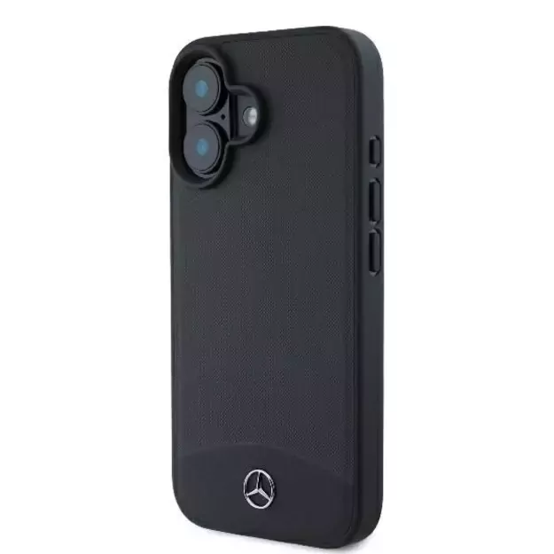 Mercedes Textured And Plain Leather MagSafe case for iPhone 16 - black 1