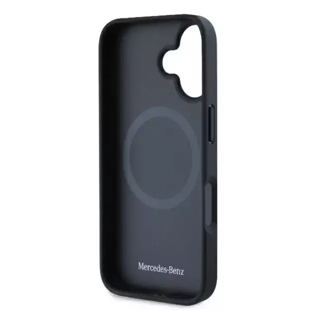 Mercedes Textured And Plain Leather MagSafe case for iPhone 16 - black 6