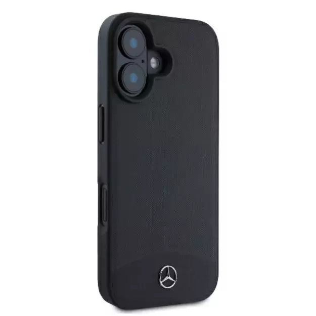 Mercedes Textured And Plain Leather MagSafe case for iPhone 16 - black 3