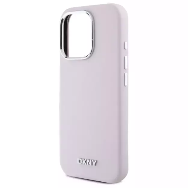 DKNY Liquid Silicone Small Metal Logo MagSafe iPhone 16 Pro Case - Pink 5