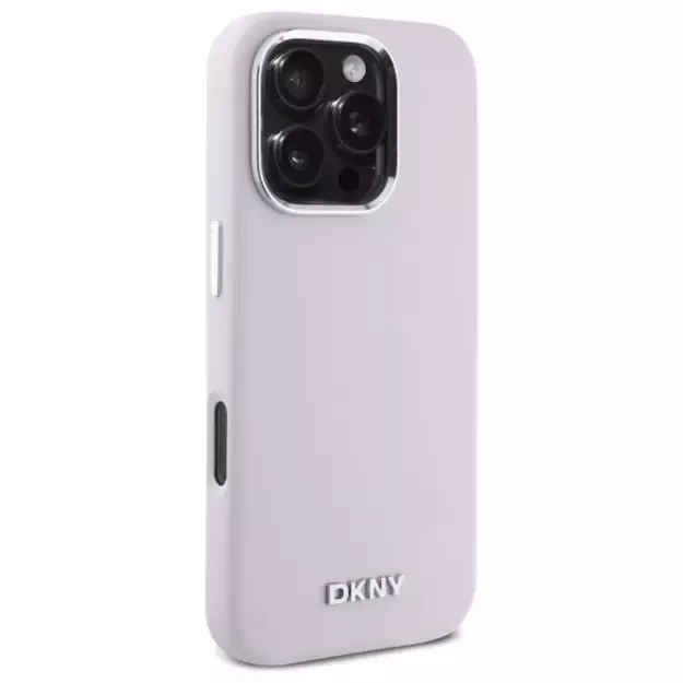 DKNY Liquid Silicone Small Metal Logo MagSafe iPhone 16 Pro Case - Pink 3