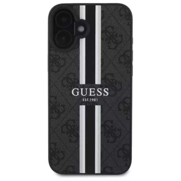 Guess 4G Printed Stripes MagSafe case for iPhone 16 - black 9