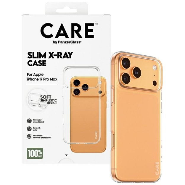 CARE by PanzerGlass Fashionable X-Ray Soft Basic Case for iPhone 17 Pro Max - Transparent 3