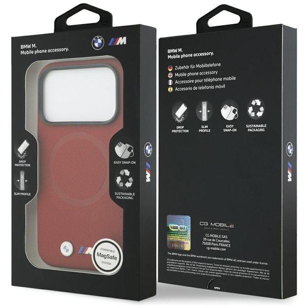 BMW M FW Metal Logo MagSafe Case for iPhone 17 Pro - Red 7