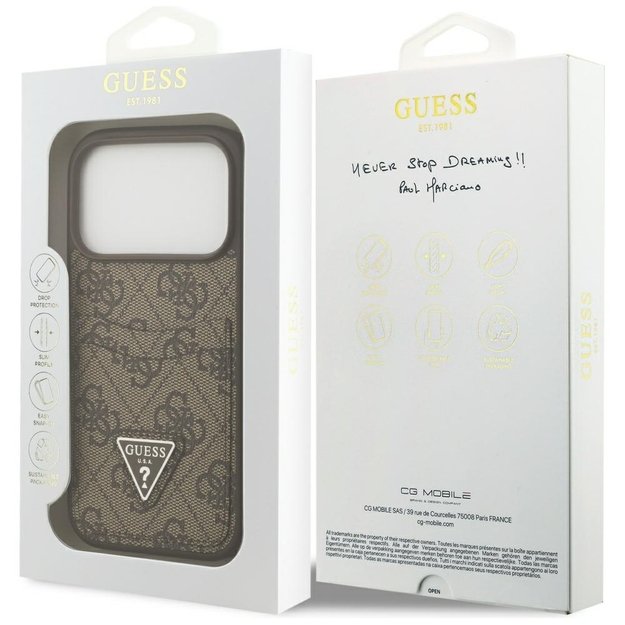 Guess 4G Nauble Card Triangle Case for iPhone 17 Pro - Brown 7