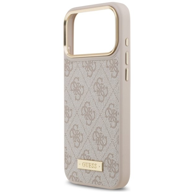 Guess 4G Logo Plate MagSafe Case for iPhone 17 Pro Max - Pink 5