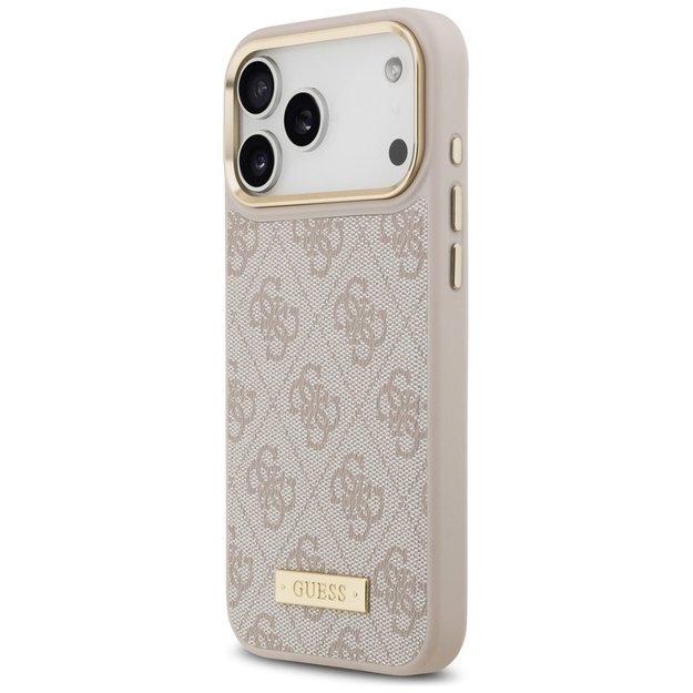 Guess 4G Logo Plate MagSafe Case for iPhone 17 Pro Max - Pink 1