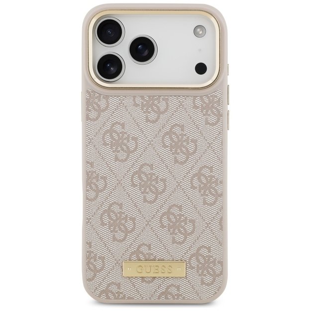 Guess 4G Logo Plate MagSafe Case for iPhone 17 Pro Max - Pink 2