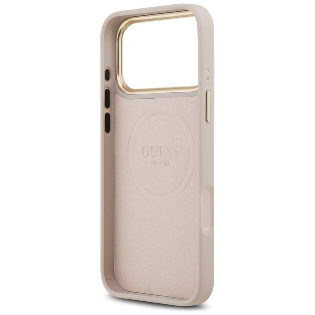 Guess 4G Logo Plate MagSafe Case for iPhone 17 Pro Max - Pink 6