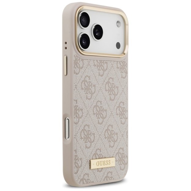 Guess 4G Logo Plate MagSafe Case for iPhone 17 Pro Max - Pink 3
