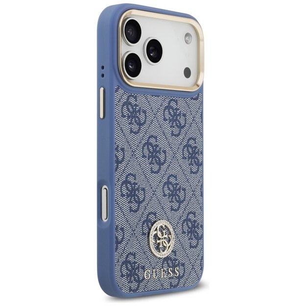 Guess 4G Strass Logo &amp  Big Strap Metal Buttons MagSafe Case for iPhone 17 Pro Max - Blue 3