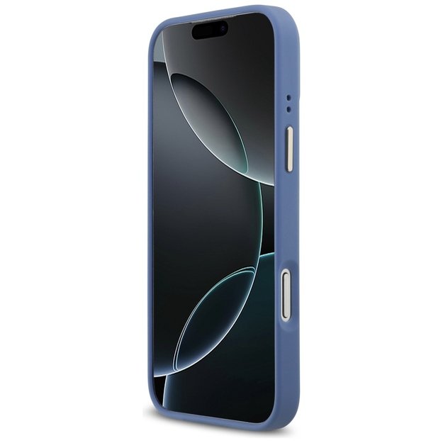 Guess 4G Strass Logo &amp  Big Strap Metal Buttons MagSafe Case for iPhone 17 Pro Max - Blue 4