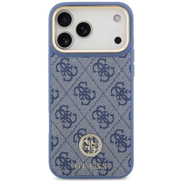 Guess 4G Strass Logo &amp  Big Strap Metal Buttons MagSafe Case for iPhone 17 Pro Max - Blue 2