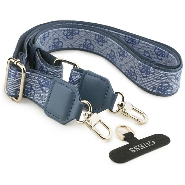 Guess 4G Strass Logo &amp  Big Strap Metal Buttons MagSafe Case for iPhone 17 Pro Max - Blue 7
