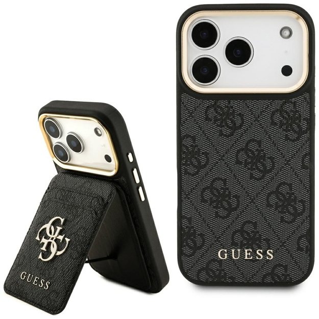 Guess 4G Case with Magsafe Wallet for iPhone 17 Pro - Black