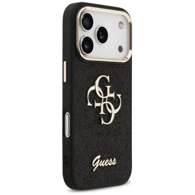 Guess Fixed Glitter Big 4G Metal Frame case for iPhone 17 Pro - black 3