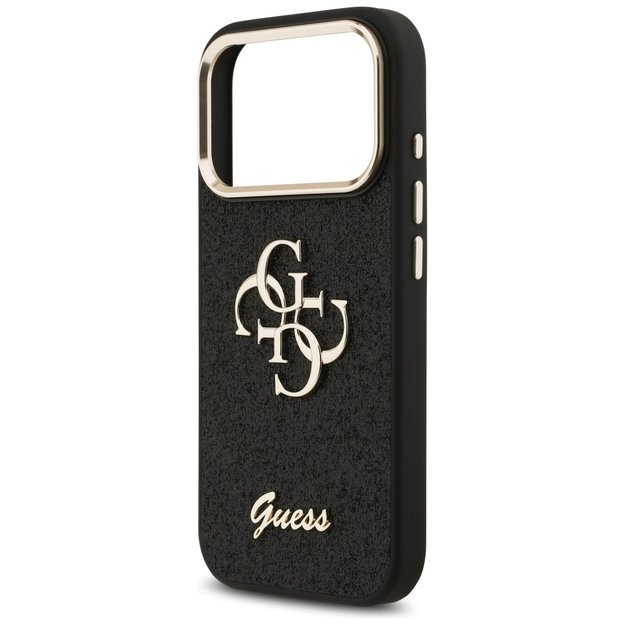 Guess Fixed Glitter Big 4G Metal Frame case for iPhone 17 Pro - black 5