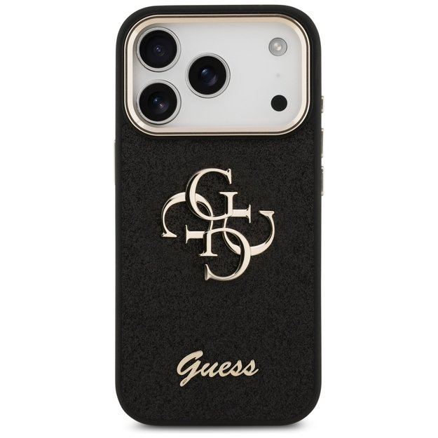 Guess Fixed Glitter Big 4G Metal Frame case for iPhone 17 Pro - black 2