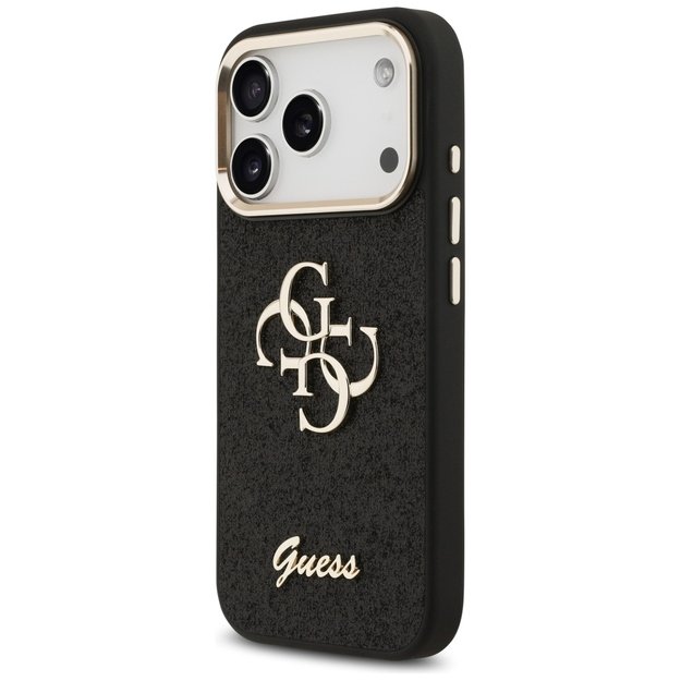 Guess Fixed Glitter Big 4G Metal Frame case for iPhone 17 Pro - black 1