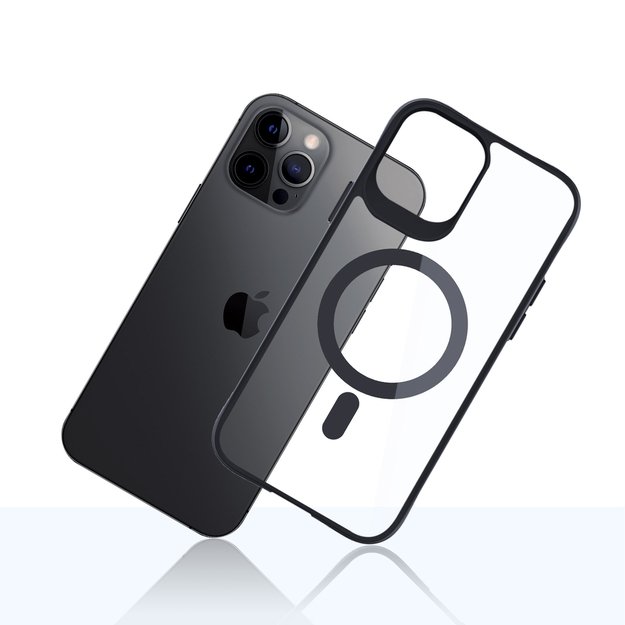 3mk Satin Armor MagCase with MagSafe for iPhone 12 Pro Max - Clear with Black Frame 8
