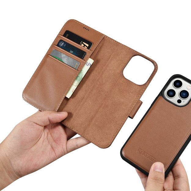iCarer Wallet Case 2in1 Cover iPhone 14 Pro Max Leather Flip Cover Anti-RFID Brown (WMI14220728-BN) 28