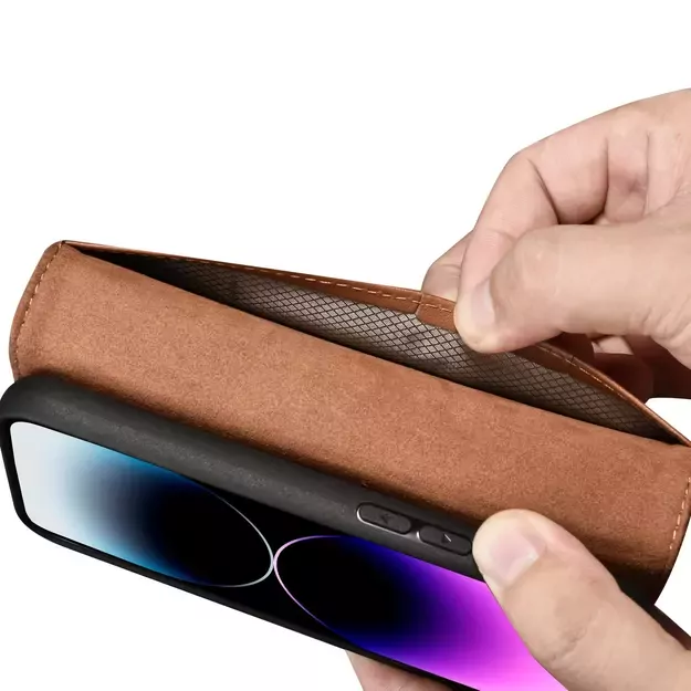 iCarer Wallet Case 2in1 Cover iPhone 14 Pro Max Leather Flip Cover Anti-RFID Brown (WMI14220728-BN) 22