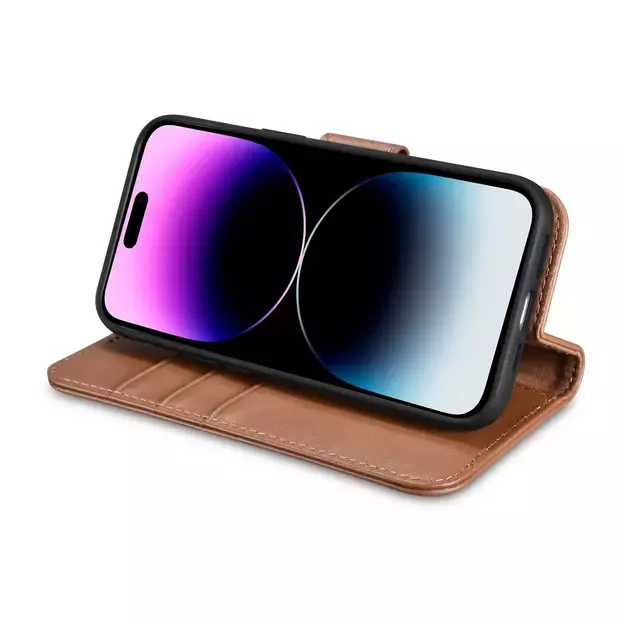 iCarer Wallet Case 2in1 Cover iPhone 14 Pro Max Leather Flip Cover Anti-RFID Brown (WMI14220728-BN) 19