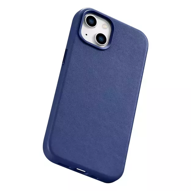 iCarer Case Leather cover for iPhone 14 Plus genuine leather case blue (compatible with MagSafe) 11
