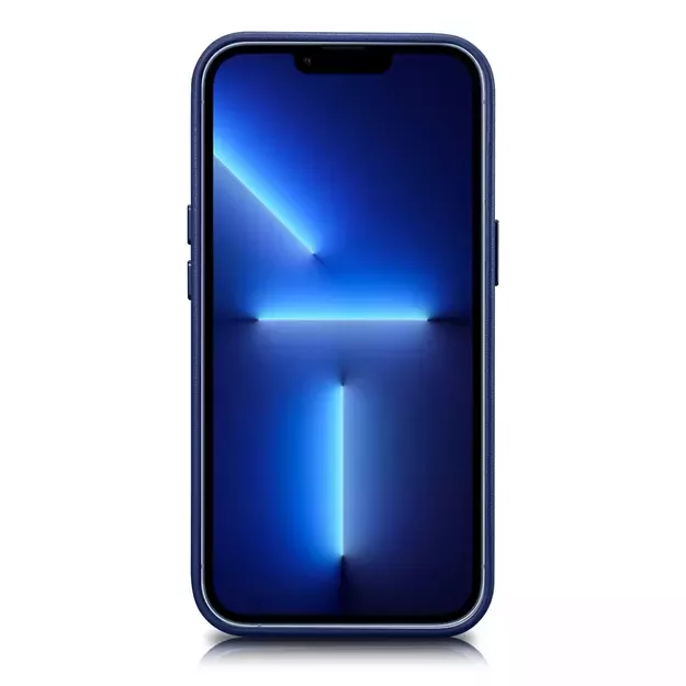 iCarer Case Leather cover for iPhone 14 Plus genuine leather case blue (compatible with MagSafe) 1