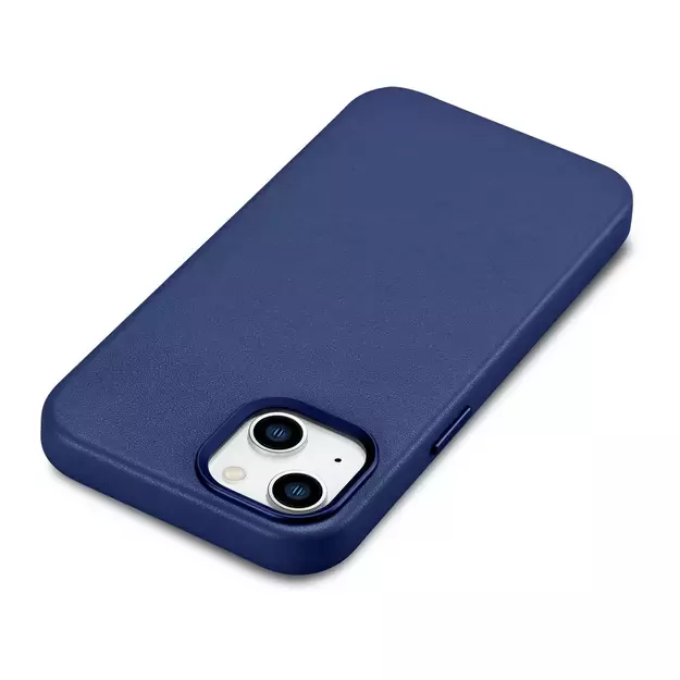 iCarer Case Leather cover for iPhone 14 Plus genuine leather case blue (compatible with MagSafe) 10