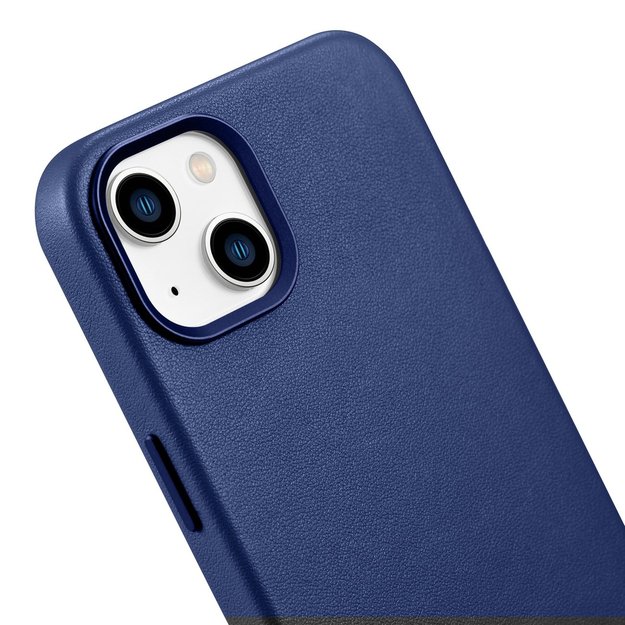 iCarer Case Leather cover for iPhone 14 Plus genuine leather case blue (compatible with MagSafe) 22
