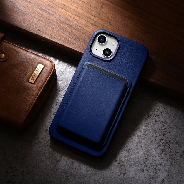 iCarer Case Leather cover for iPhone 14 Plus genuine leather case blue (compatible with MagSafe) 31