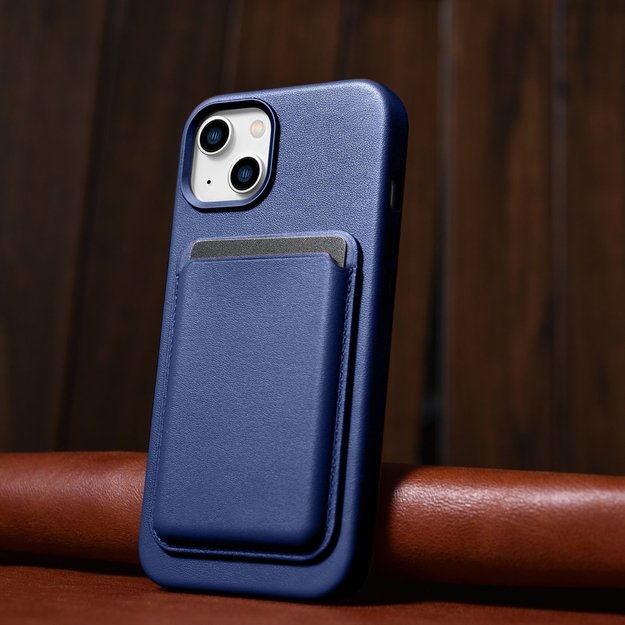 iCarer Case Leather cover for iPhone 14 Plus genuine leather case blue (compatible with MagSafe) 28