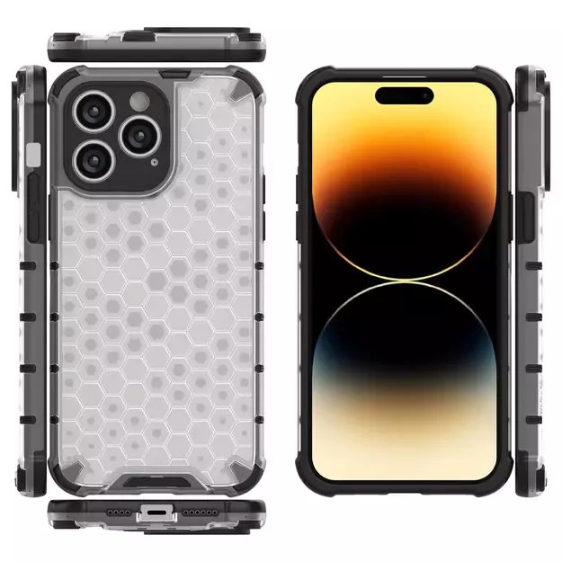 Honeycomb case for iPhone 14 Pro armored hybrid cover blue 16