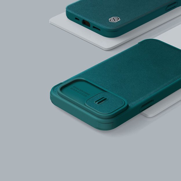 Nillkin Qin Leather Pro Case iPhone 14 Plus Camera Cover Holster Cover Flip Case Green 8