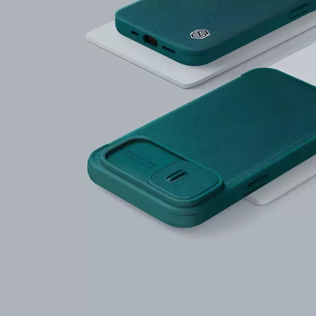 Nillkin Qin Leather Pro Case iPhone 14 Plus Camera Cover Holster Cover Flip Case Green 28